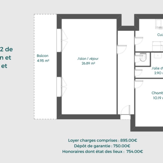  Annonces VENISSIEUX : Appartement | CALUIRE-ET-CUIRE (69300) | 58 m2 | 895 € 